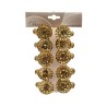 Bougeoirs sapin de Noël avec clip 5x3,5cm doré 10 pièces