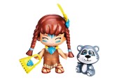 Figurine de conte de fées Pinypon 7 cm Pocahontas avec animal de compagnie