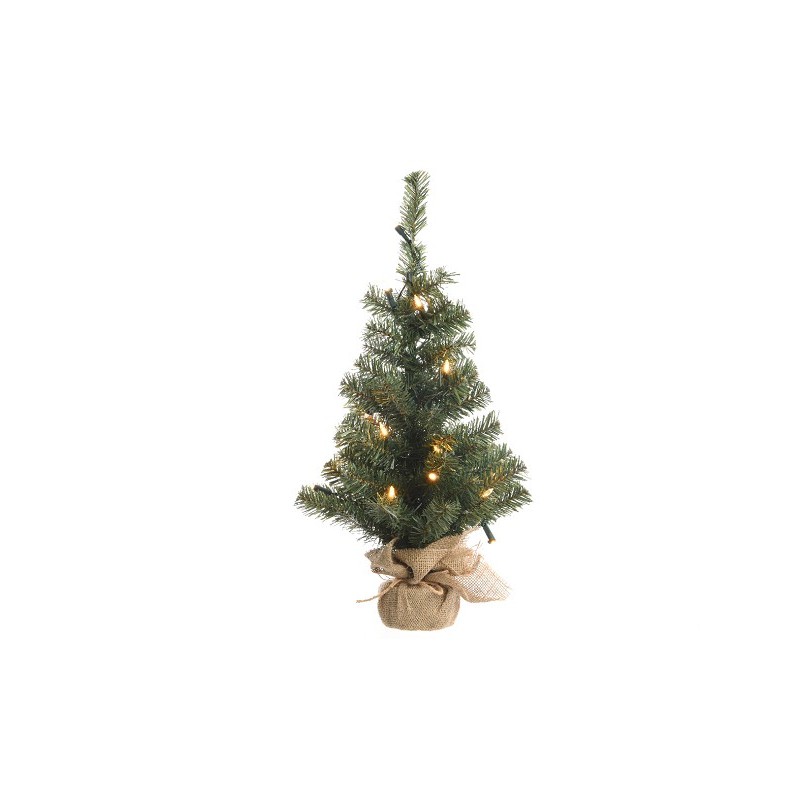 Everlands Mini Sapin de Noël Artificiel dans un sac de jute 90 cm avec