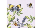 Duni Servetten Cherry Butterflies 24x24cm 3-laagstissue FSC Pak A 20 Servetten