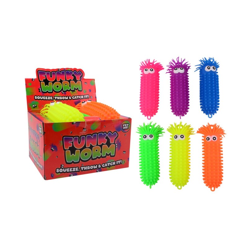 John Toy Fluffy Worm Met Grote Ogen 9x9x28cm