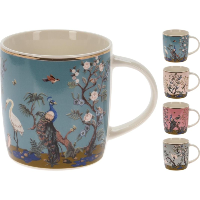 Tasse 320ml porcelaine os neuf Ø8,5x9cm paon