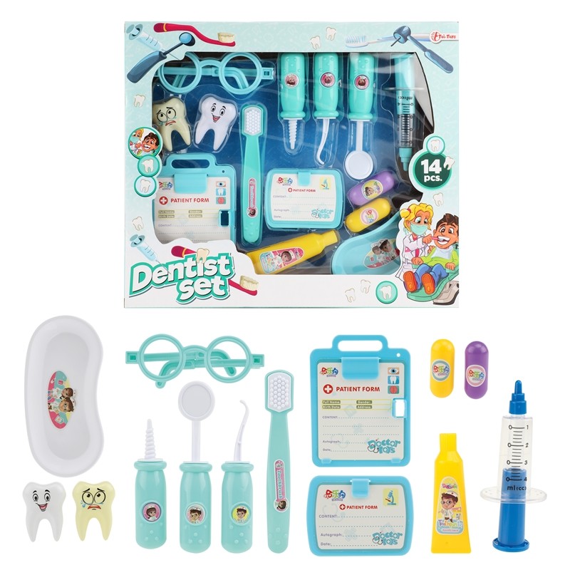 Toi Toys Coffret dentiste avec seringue + perceuse et autres accessoires 14 pièces