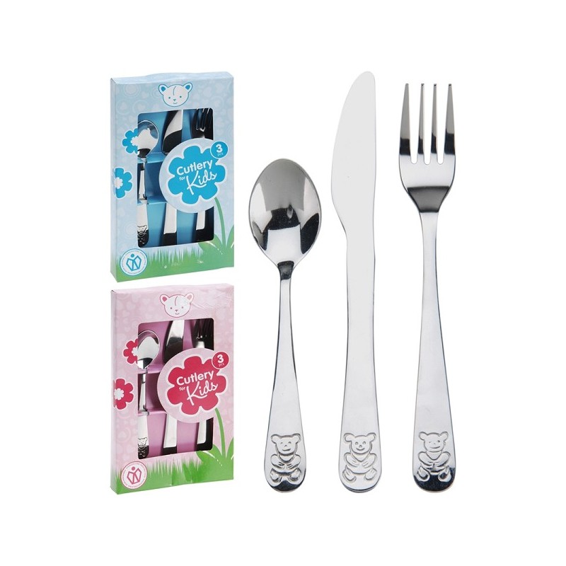 Bestekset met beer 3 delig rvs 115x19x197mm