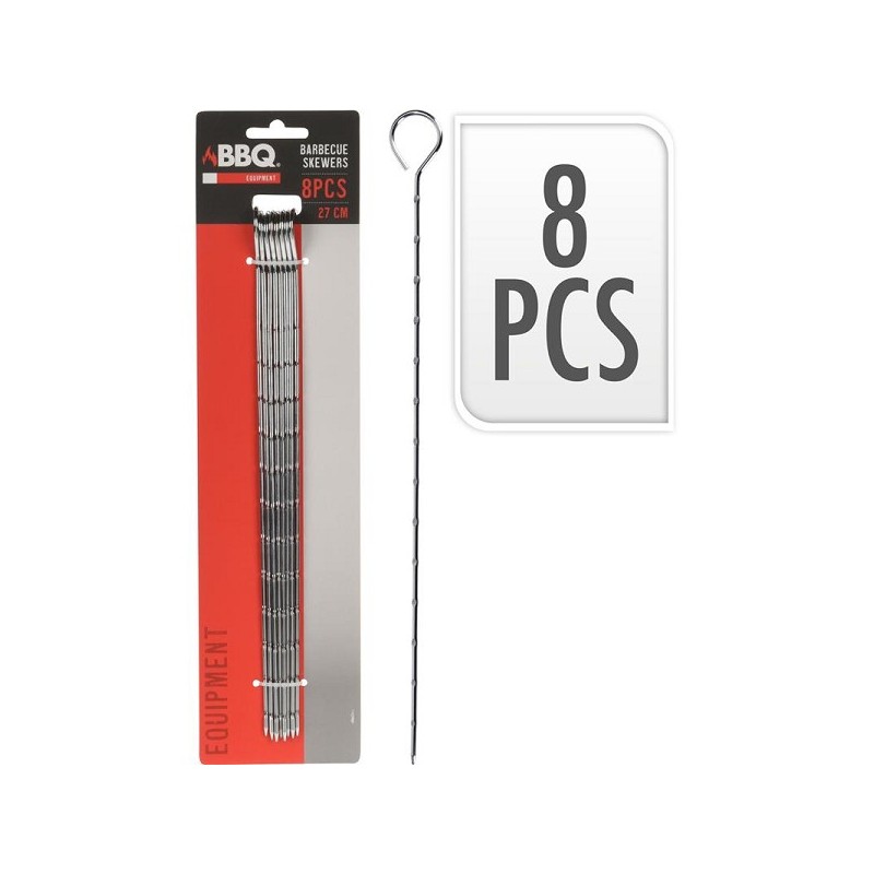 Bbq spiezen 27cm set van 8 stuks op kaart