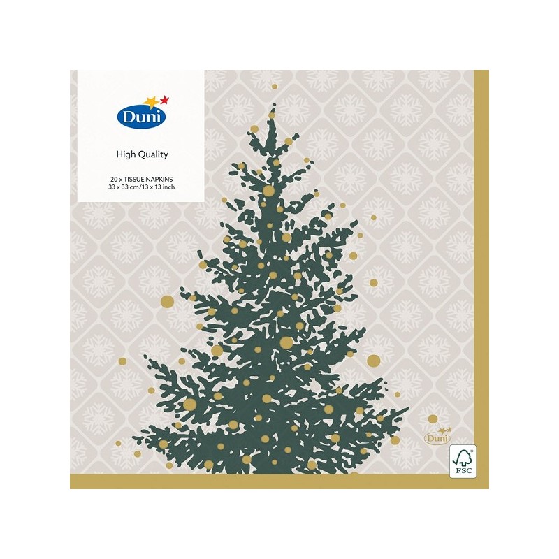 Duni Servetten Trees in Gold 33x33cm 20 stuks