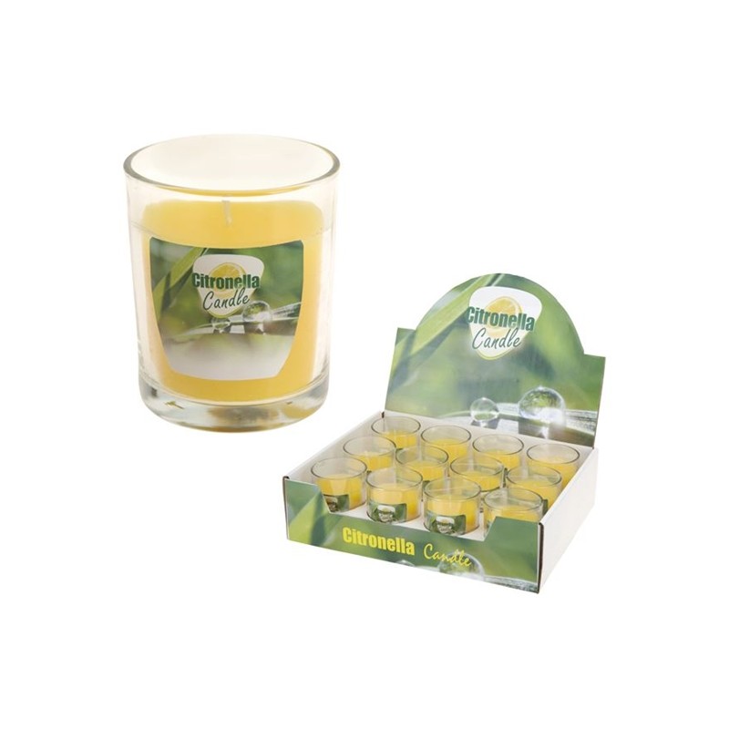 Bougie à la citronnelle dans un pot en verre 7x7cm