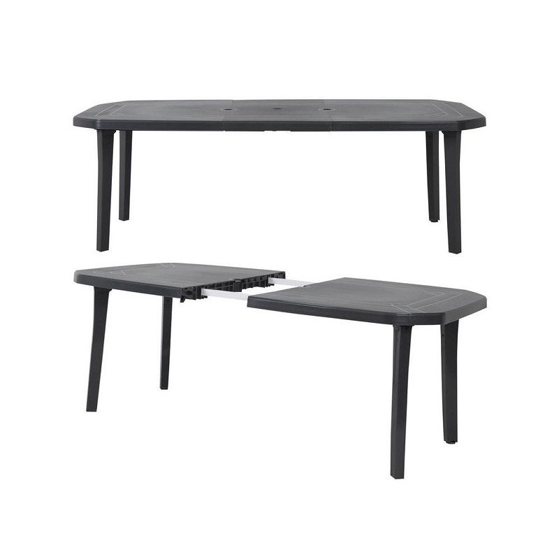 Grosfillex Miami uitschuifbare tafel 220x100cm Antraciet