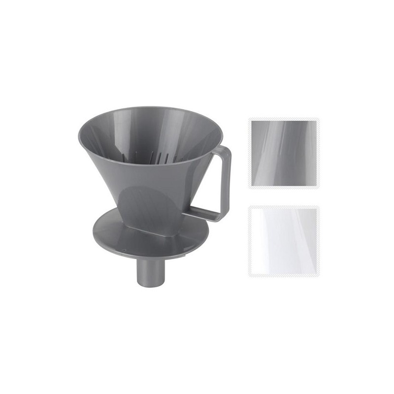 Koffie opzetfilter met tuit 13x16cm kunststof verkrijgbaar in wit of grijs