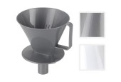 Koffie opzetfilter met tuit 13x16cm kunststof verkrijgbaar in wit of grijs