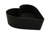 Planter in hart vorm van melamine 22x20x7,5cm grijs