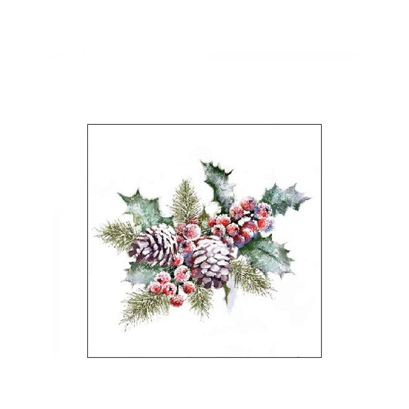 Ambiente Servetten Holly And Berries 25cm 20 stuks
