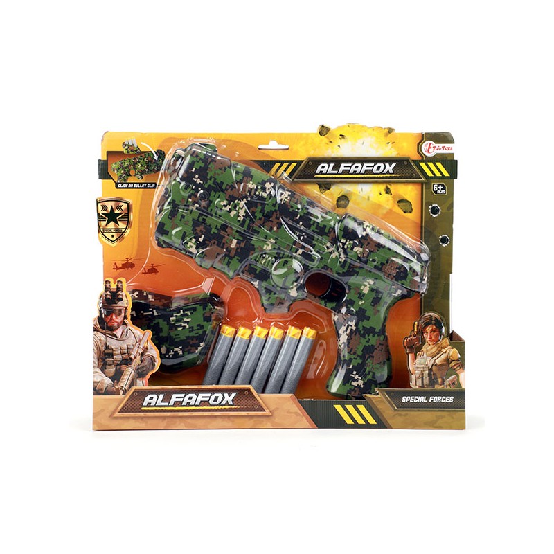 Pistolet militaire Toi Toys Alfafox avec 6 flèches en mousse