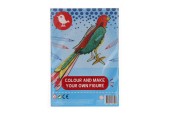 Colorie et réalise ta propre figurine d'oiseau 24x17cm