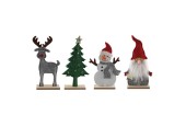 Kerstfiguur vilt op houten voet 24cm