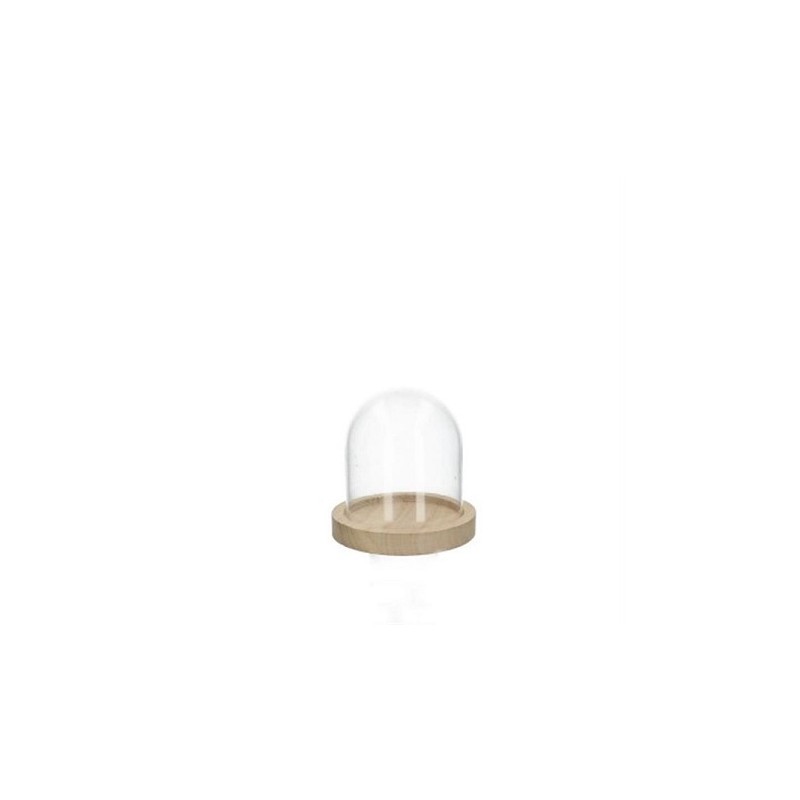 HBX natural living Stolp met houten basis Ø10xh12cm