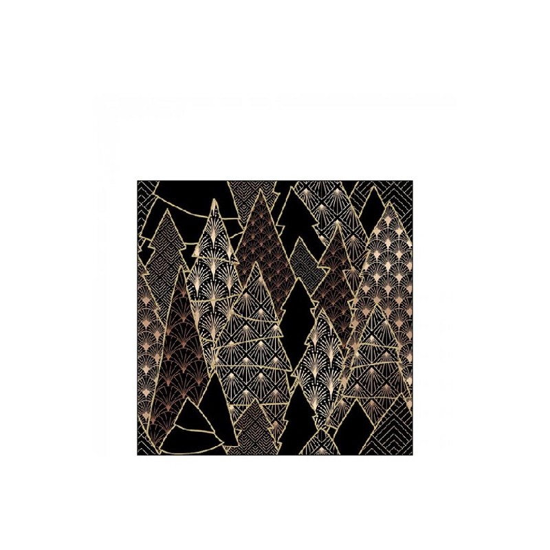Ambiente Servetten Luxury Trees zwart 25x25cm