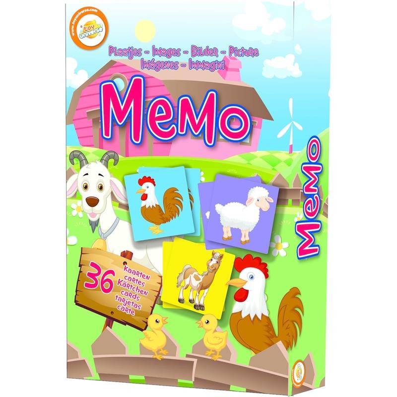 Dieren Memo spel 11,5x18x3,5cm