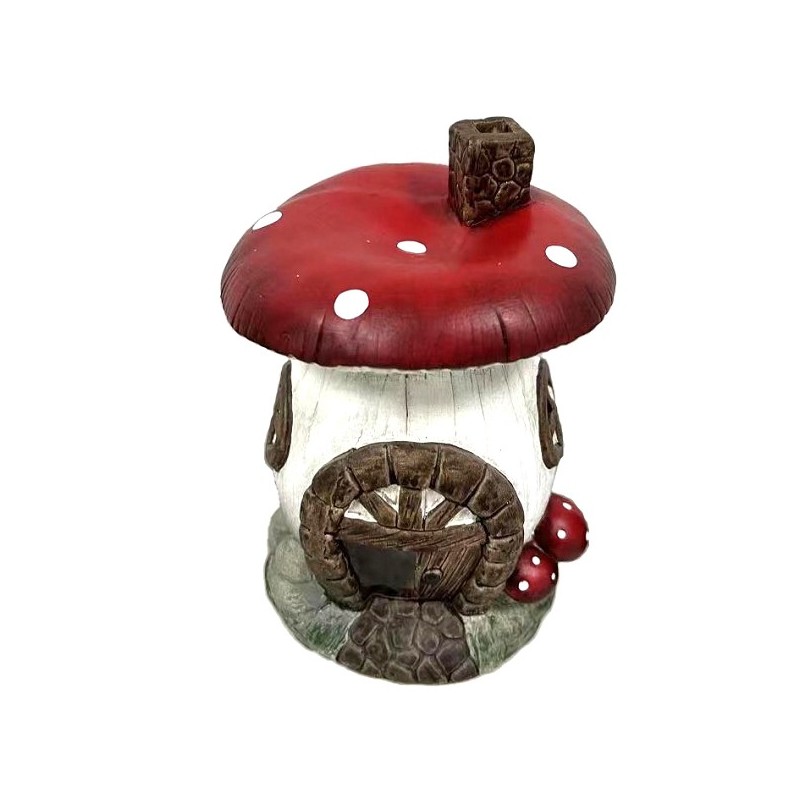 Paddenstoel huisje rood h11cm