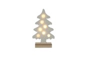 Kerstboom Terry vilt 7xLED bolletjes creme h27xb16cm, 2xAAA excl