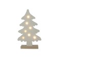 Kerstboom Terry vilt 7xLED bolletjes creme h45xb27cm, 2xAAA excl