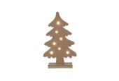 Kerstboom Terry vilt 7xLED bolletjes camel h45xb27cm, 2xAAA excl
