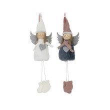 Engel hanger 9x25cm grijs of wit