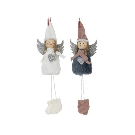 Engel hanger 9x25cm grijs of wit