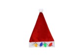 Kerstmuts met gekleurde LED lampjes 42x30cm