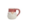 Kerstmok Santa snor dolomite Ø12xh12cm roze