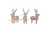 Rendieren acryl 17cm x3 warmLED ip44 b/o met timer 3xAA