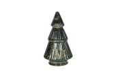 Kerstboom glas craquele LED groen Ø10,5x19,5cm 2xAAA excl