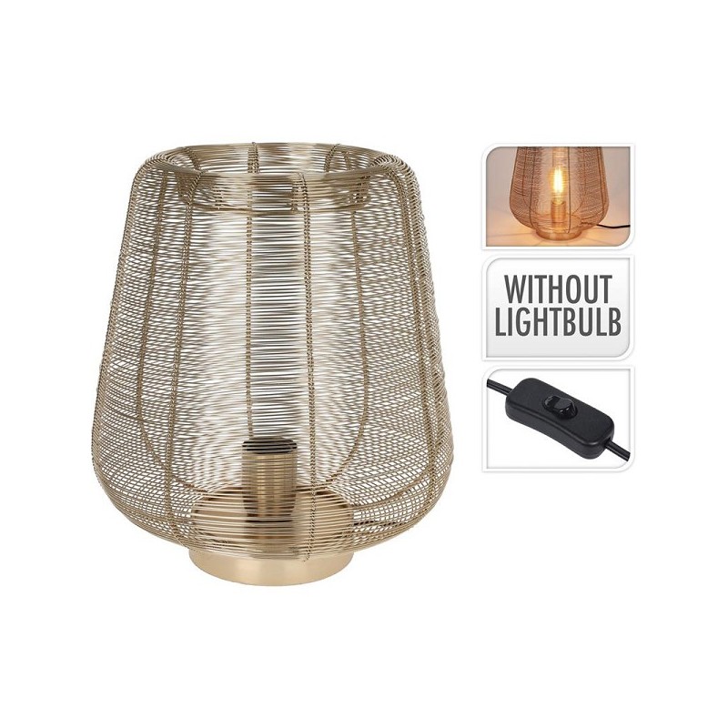 Tafellamp metaaldraad 33cm goud