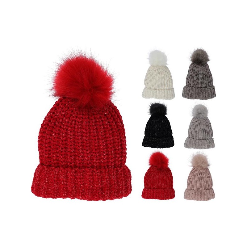 Muts polyester met pompom