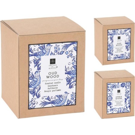 Geurkaars in glas Delfts blauw 8x10cm