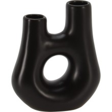 Vaas met 2 openingen 11x13cm zwart