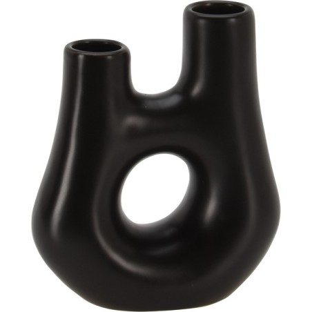 Vaas met 2 openingen 11x13cm zwart