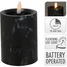 LED kaars 75x100mm zwart