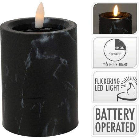 LED kaars 75x100mm zwart