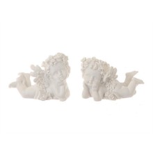 HBX natural living Deco engel keramiek 7x4x5,5cm wit