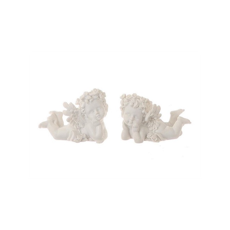HBX natural living Deco engel keramiek 7x4x5,5cm wit