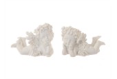 HBX natural living Deco engel keramiek 7x4x5,5cm wit