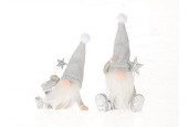 HBX natural living Deco Gnoom Loweon Star keramiek met glitter muts 7,5x4x9,5cm