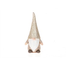 HBX natural living Deco Gnome Eton 5,5x4,5x13cm keramiek met glittermuts