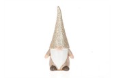 HBX natural living Deco Gnome Eton 5,5x4,5x13cm keramiek met glittermuts