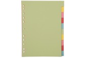 Onglets Pergamy A4 carton pastel 11 anneaux 10 onglets