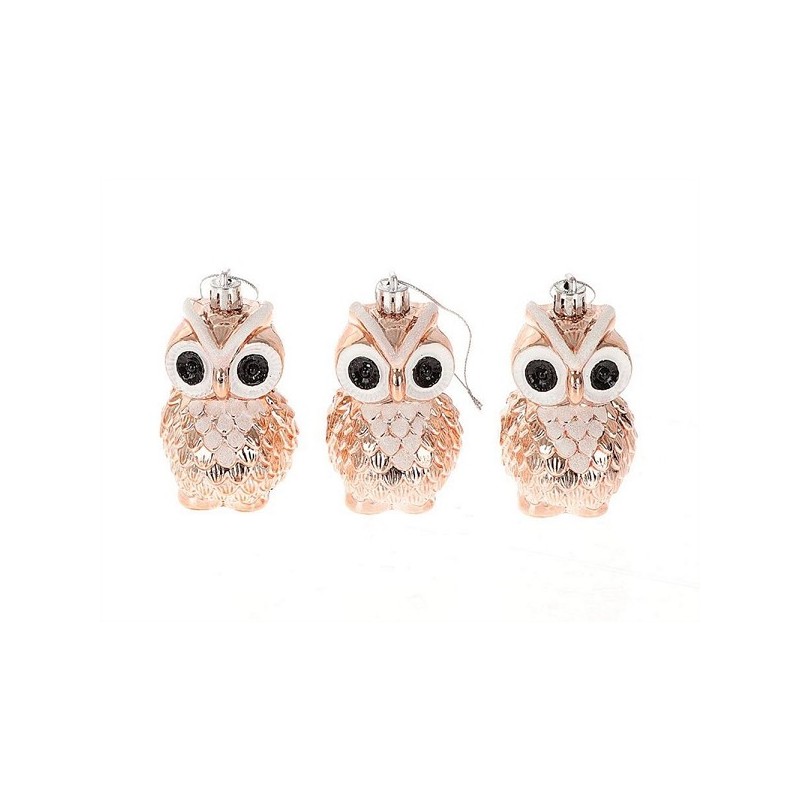 HBX natural living Kersthanger uil set a 3 stuks 15,3x4,8x10cm