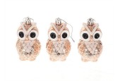 HBX natural living Kersthanger uil set a 3 stuks 15,3x4,8x10cm