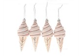 HBX natural living Kersthanger ijsje set a 4 stuks 19,1x5,2x13,2cm roze