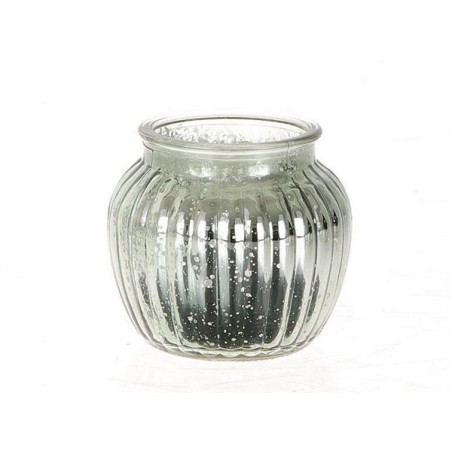 HBX natural living Vaas/windlicht Novy Ø11xh10cm metallic groen